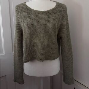 LA Hearts Olive Green Cropped Sweater, Size XS
